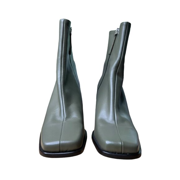 Alohas‎ Womens South Leather Square Toe Block Heel Ankle Boots EU 42 US 11 Green - Picture 5 of 14